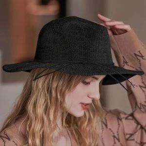 Hat 27 - Summer Cowboy Cowgirl Hat, Boho Straw Fedora Hats